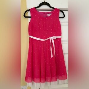 Vintage American Girl Pink Sleeveless Kids Dress with Bow & little hearts 💕
